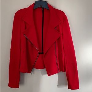 Red layering blazer